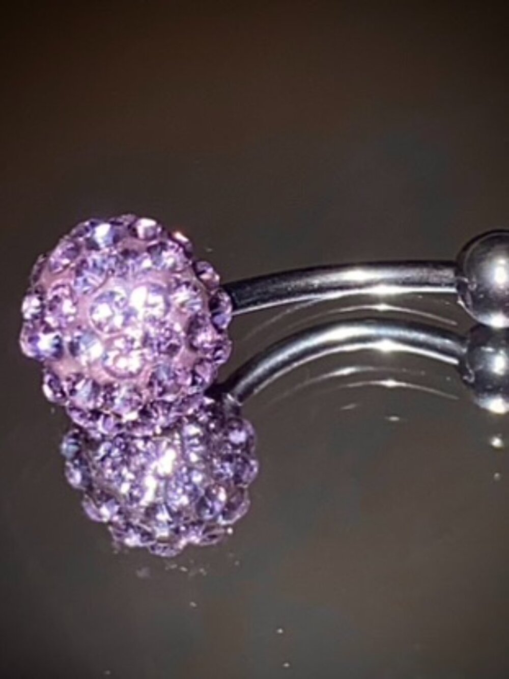 Shamballa Belly Ring Navel Lavender CZ